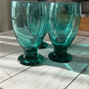 Elegant Teal Glass Tumblers